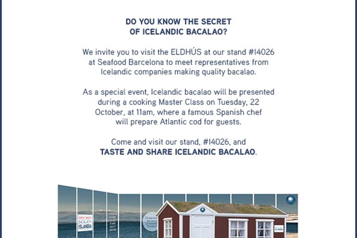 Iceland participates in Seafood Barcelona 22-24 October